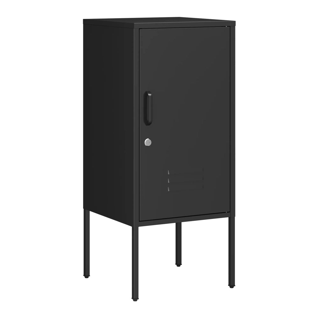 Comodino comodino cassettiera mobile contenitore con maniglia a sinistra acciaio 82 x 35 x 35 cm nero 03_0011012