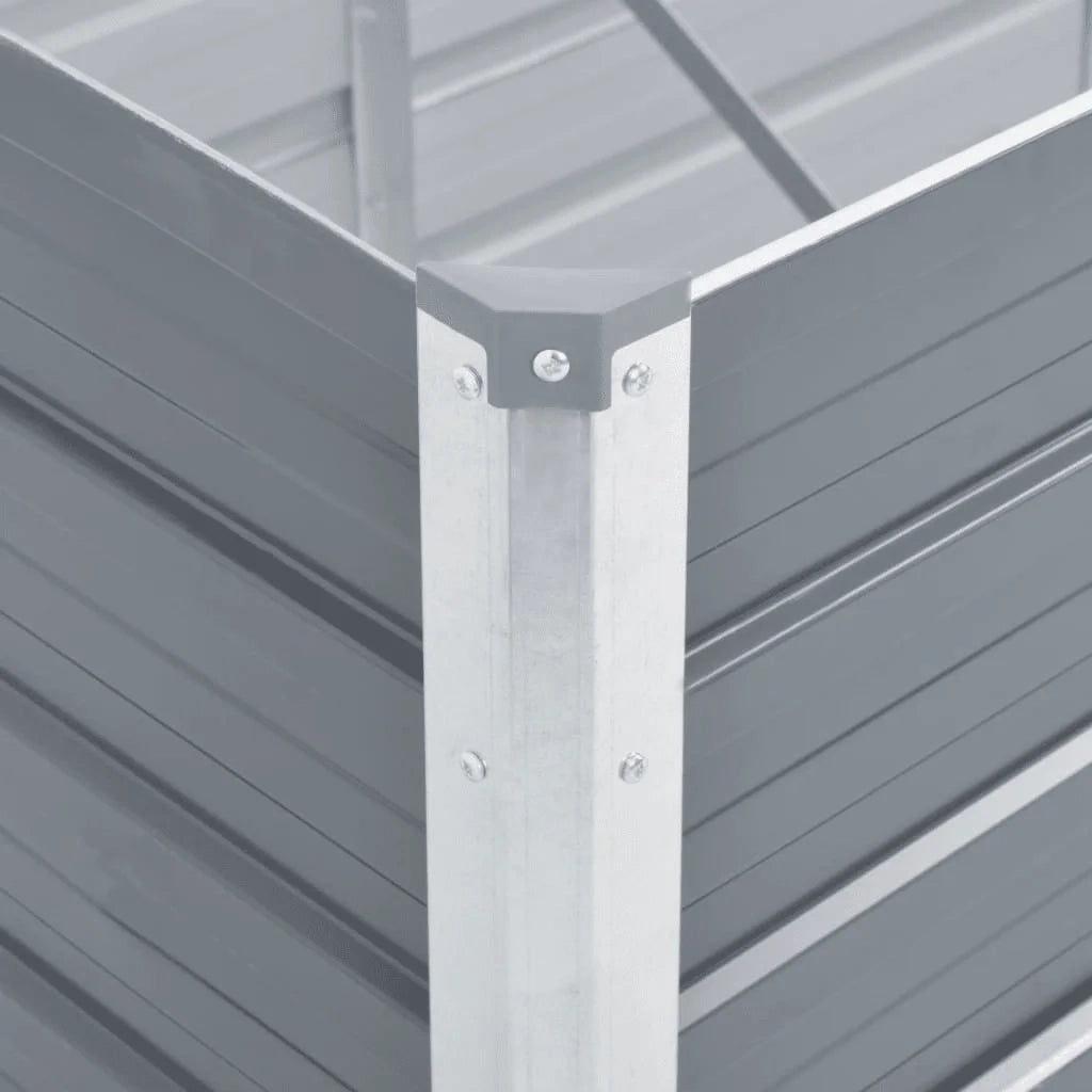 Fioriere | Cassetta per fiori | Letto Rialzato da Giardino Acciaio Zincato 480x80x45 cm Grigio