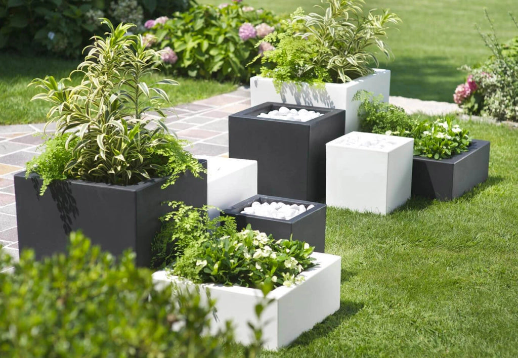 Vaso 40x40x40cm in Resina Tulli Schio Cubo Essential 40 Bronzo