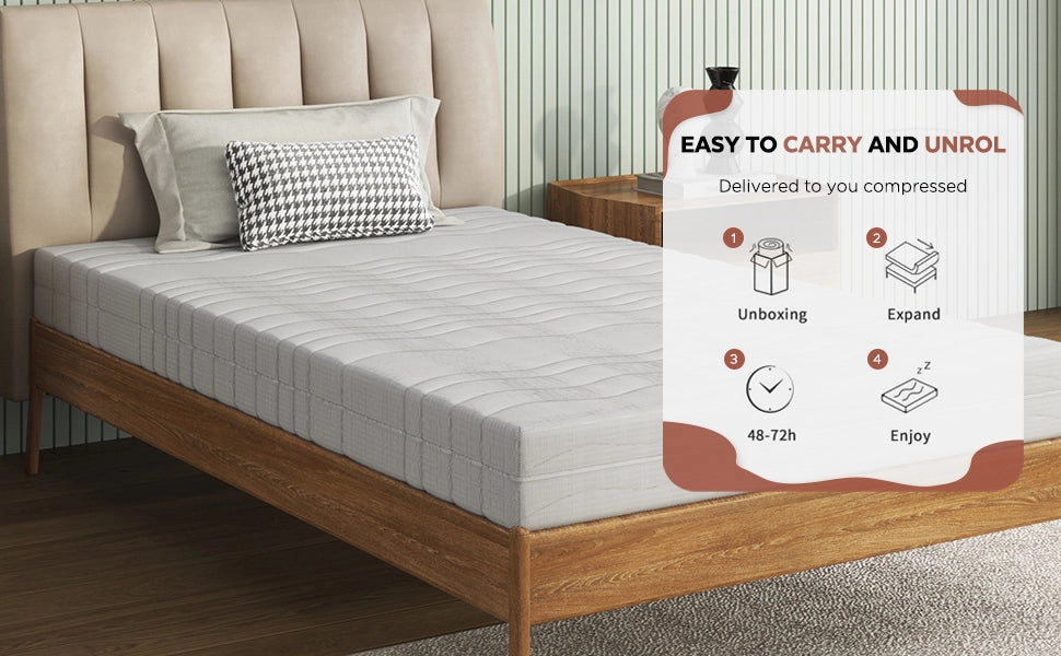 Materasso 90 × 200 cm in schiuma D25 con fodera 3D sfoderabile e lavabile, ergonomico e traspirante, bianco