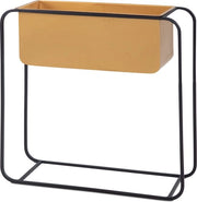 Design Moderno di Pianta - Scatola per Piante Quadrata - Nero e Oro - Contenitore per Piante Elegante e Funzionale per Interni - 60cm x 60cm x 24cm - Struttura in Ferro Manuale - Contenitore Rimovibile - 5kg di Capacità di Carico