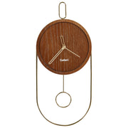 Orologio da parete in metallo MDF legno scuro 20 x 45 cm Design senza numeri Pendolo Decorazione per il soggiorno