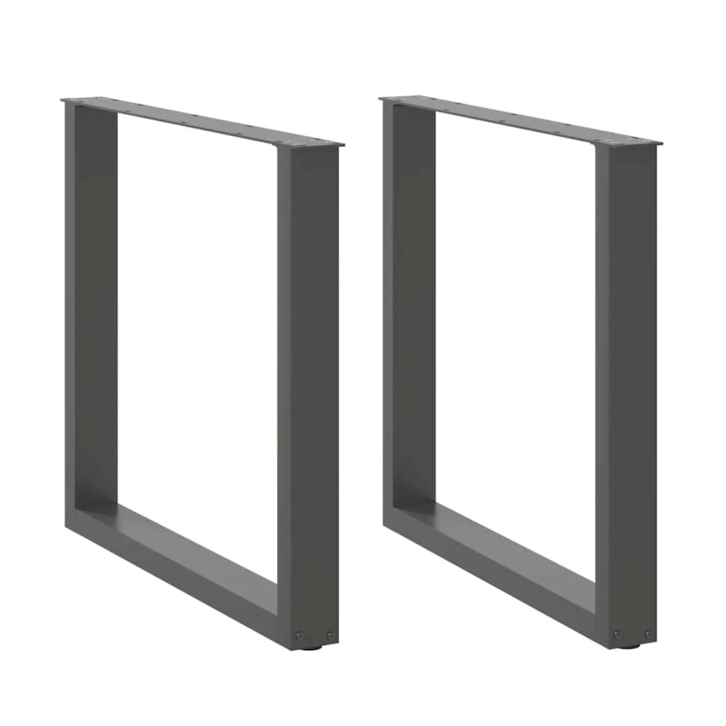 Set di 2 gambe per tavolo da pranzo a forma di U regolabili ultra-resistenti 90 x 72-73 cm stile moderno acciaio antracite 02_0057434