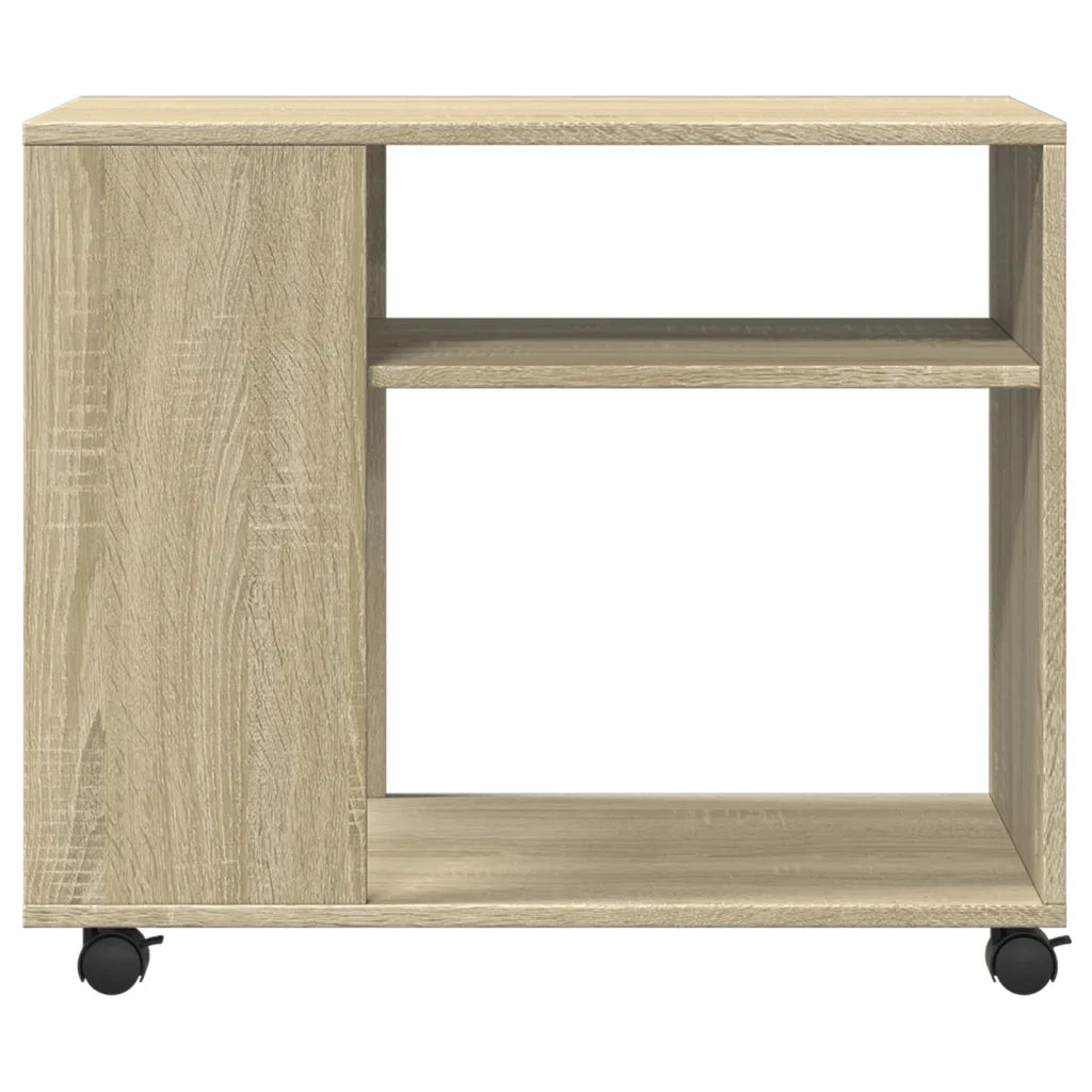 Tavolino con Ruote Rovere Sonoma 70x35x60 cm in Truciolato 853148
