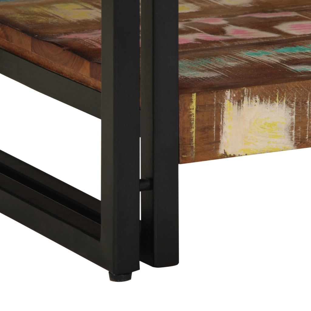 Tavolino da caffÃ¨  Multicolore 40x50x38 cm in legno massello riciclato