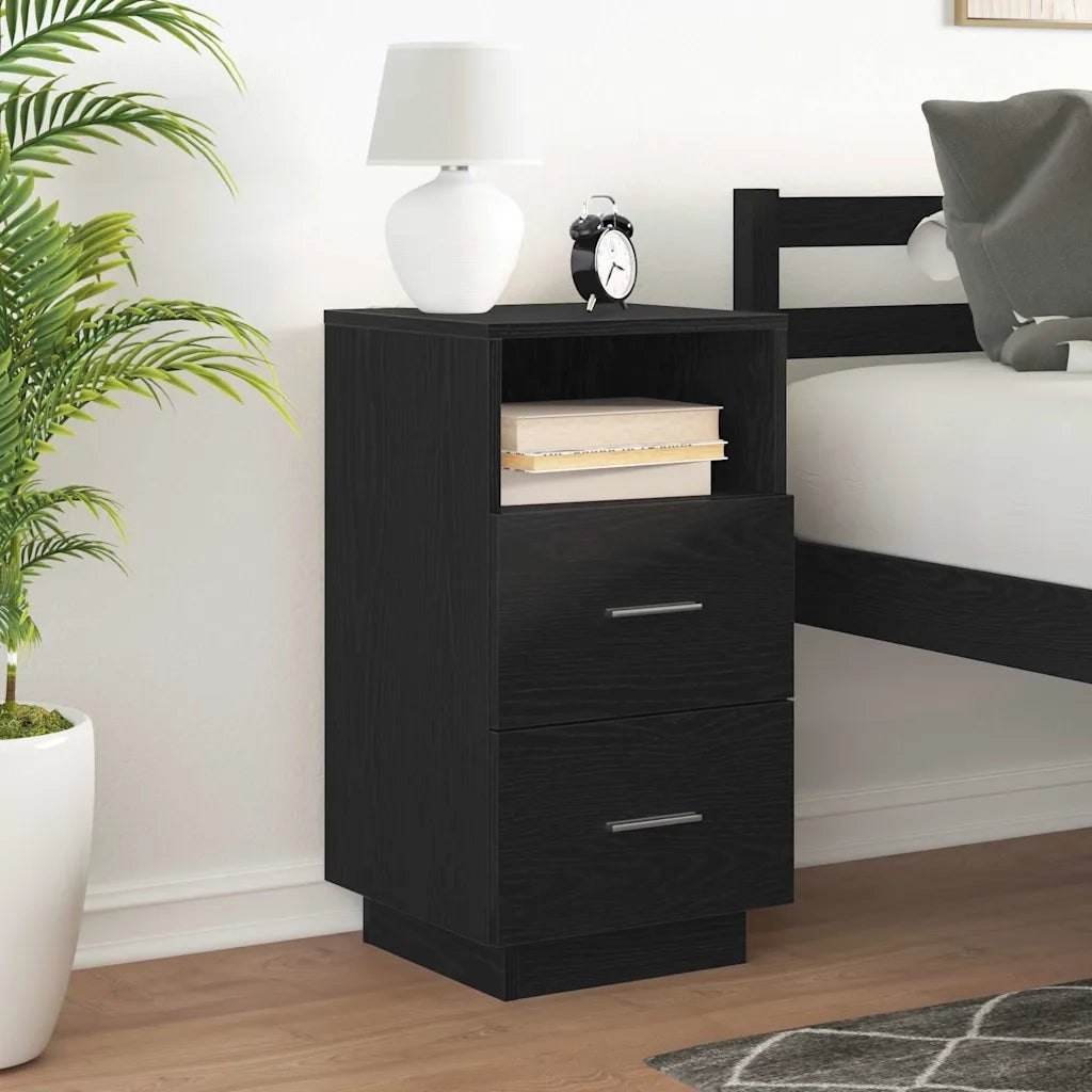 vidaXL Comodino con 2 Cassetti Nero 36x36x68 cm