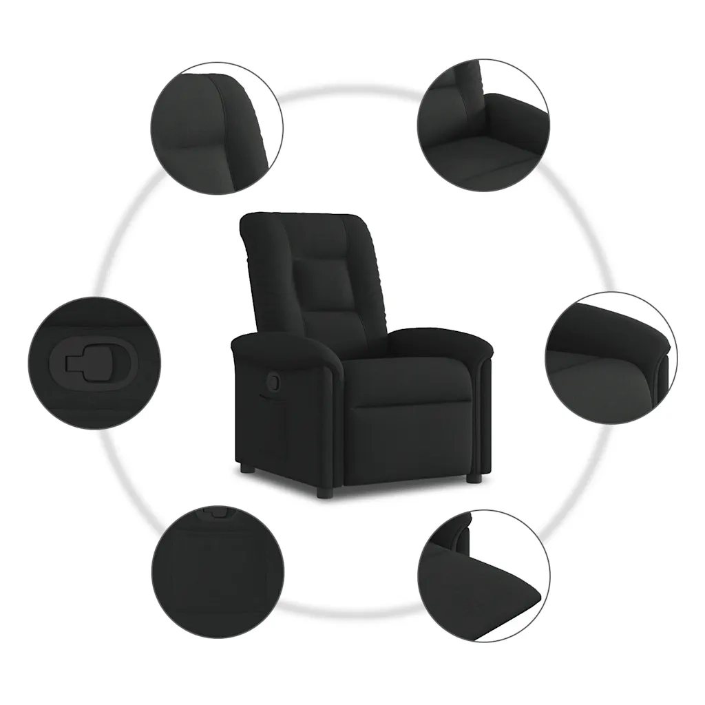 Divano Sedia-Poltrona Reclinabile in Tessuto Nero 611463
