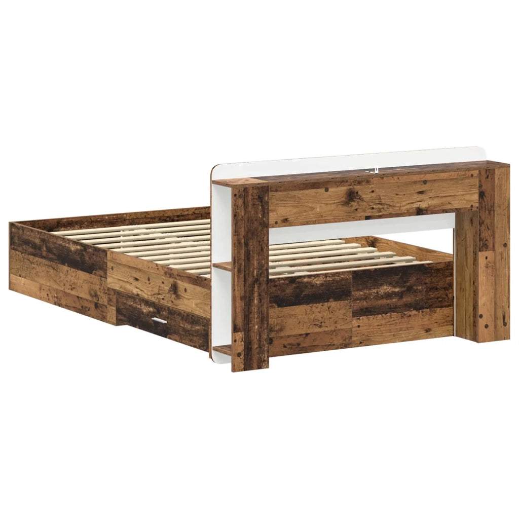 Telaio del letto con storage Legno antico 120 x 190 cm 3433737
