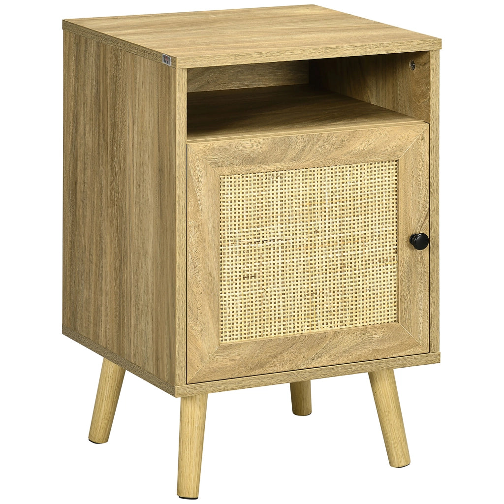 Comodino con Porta in Griglia ¨C Xylo ¨C Legno Naturale 39x35x60 cm