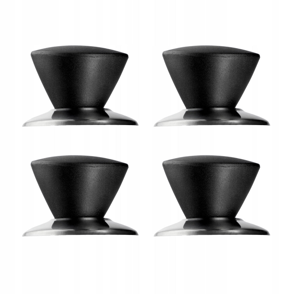 Pomello per coperchio KADAX, pomello per coperchio pentola, pomello per padella, nero, 4 pezzi