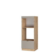 Mobile cucina microonde Fame-Line GrigioBeige/Rovere dorato 60 cm aperto Vicco