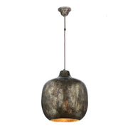 Lampada a sospensione Sawyer in ferro galvanizzato oro