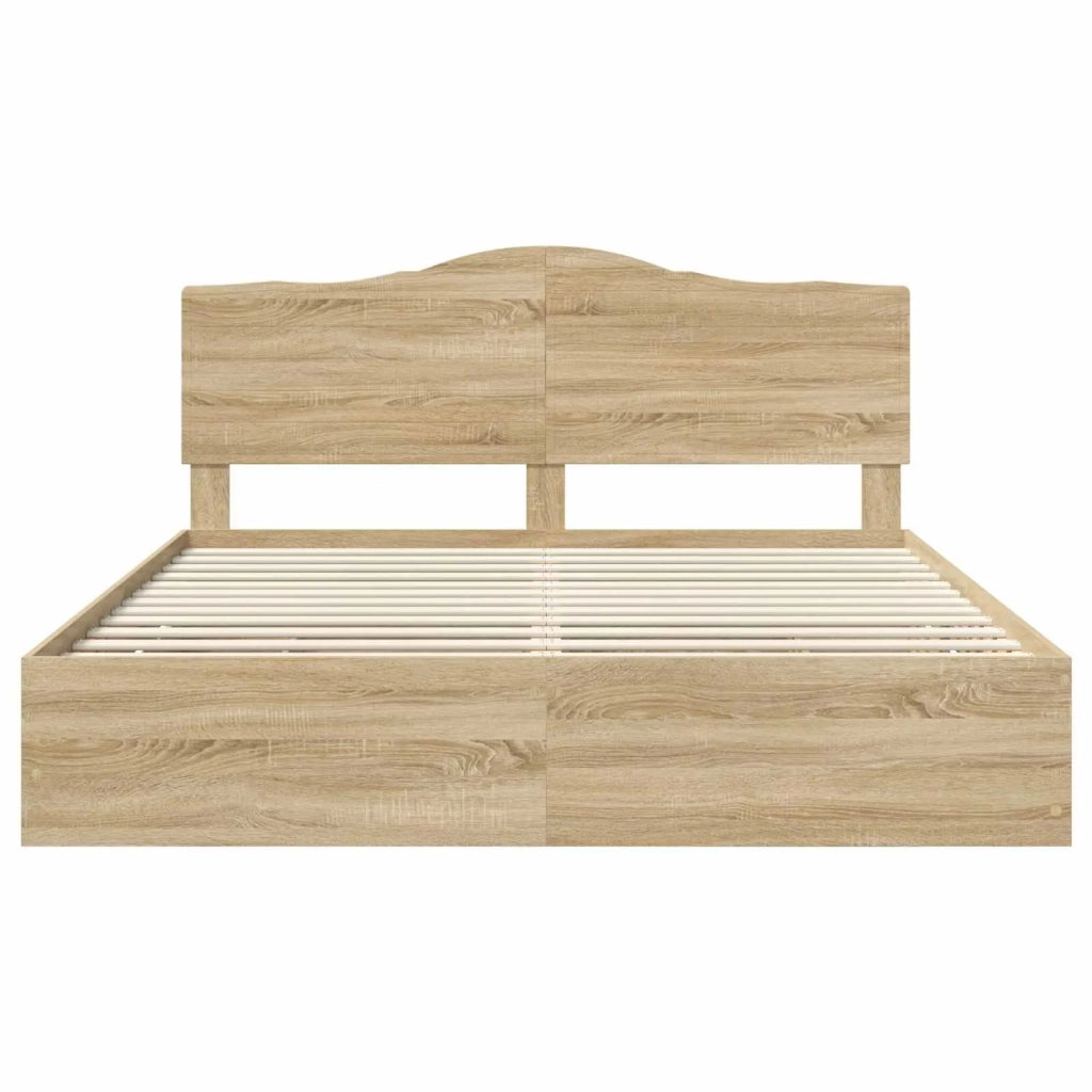 Struttura del letto con cassetto Rovere Sonoma 200 x 200 cm 3413382