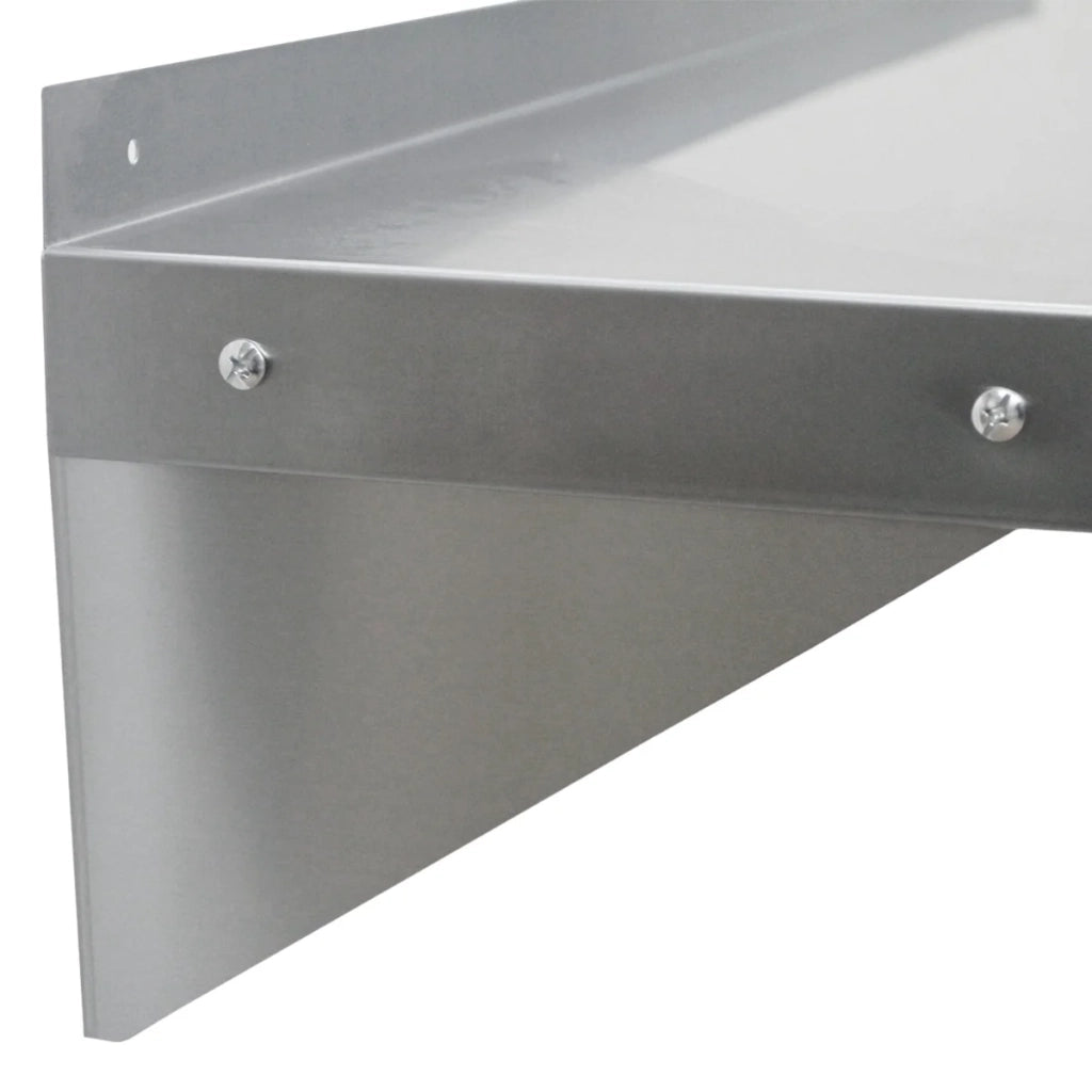 Tavolo da Cucina Commerciale 150cm & 2 Mensola a Muro 125cm in Acciaio Inox