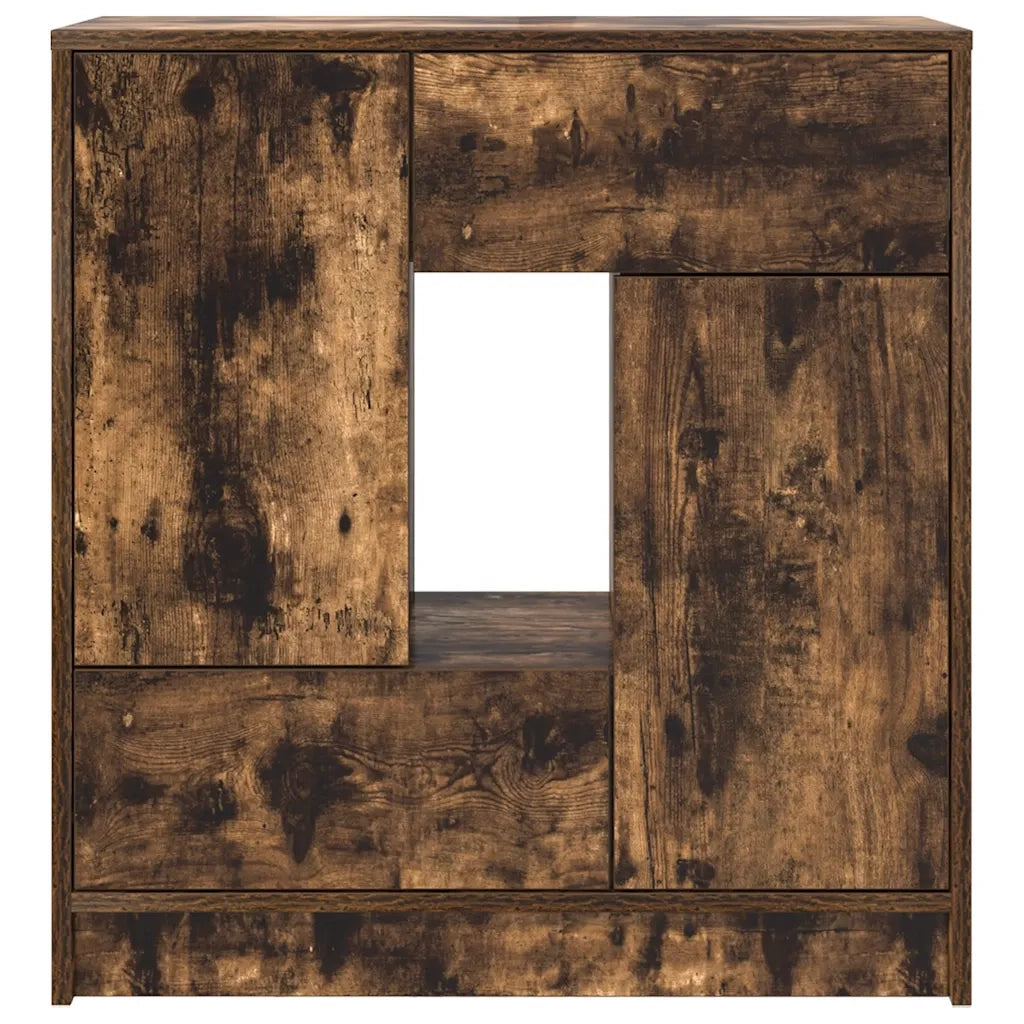 Credenza con Cassetti e Ante Rovere Fumo 70,5x34x74,5 cm 861845