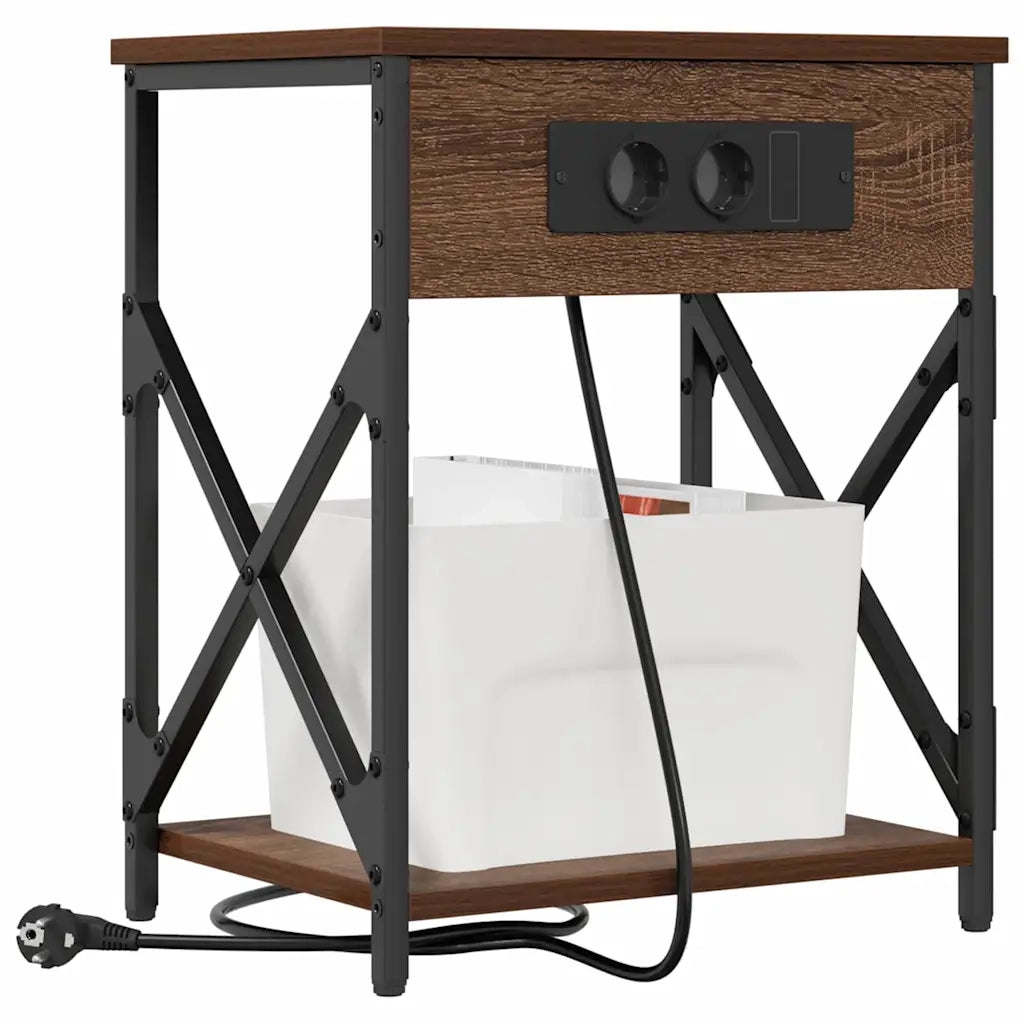 Comodino | Armadio da Notte | Mobiletto da notte Rovere Marrone 41 x 31 x 51 cm