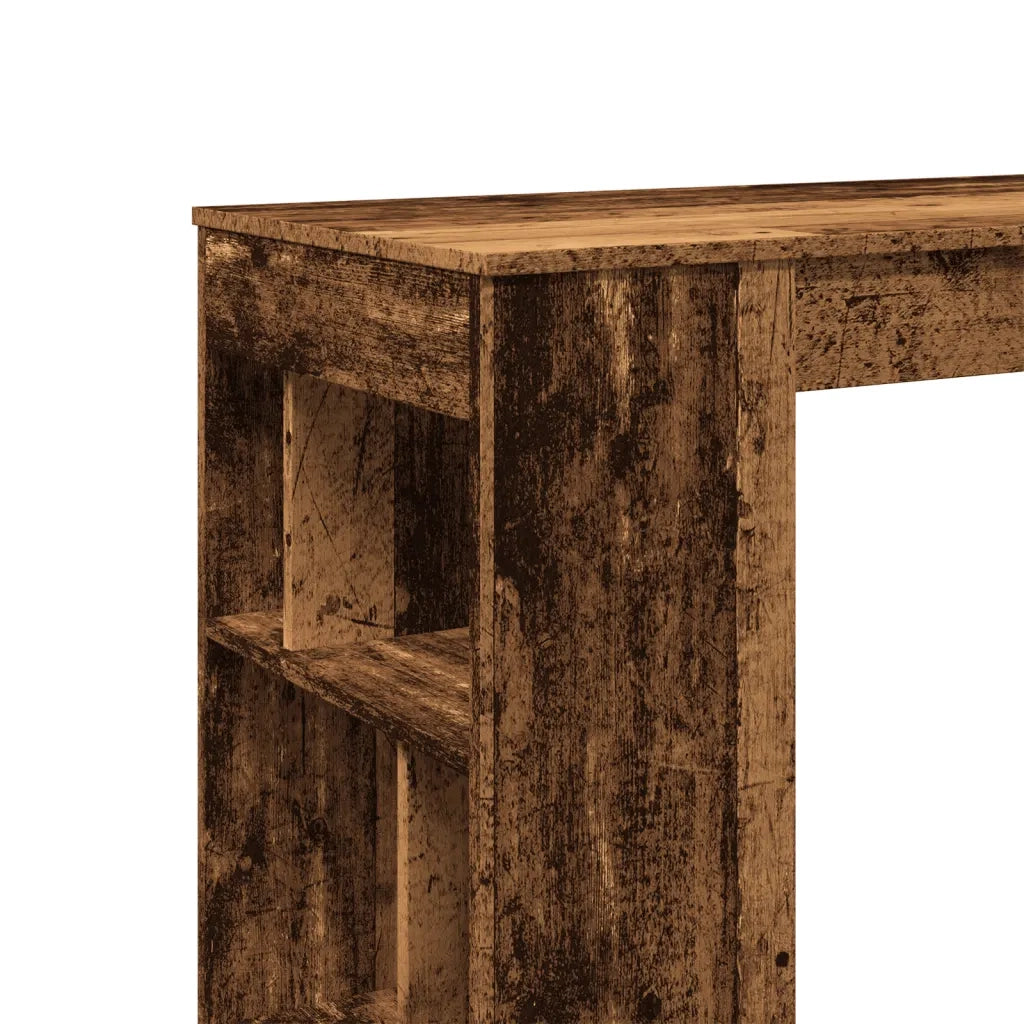 Tavolo Bar con Rastrelliera Antico 102x50x103,5 cm Multistrato