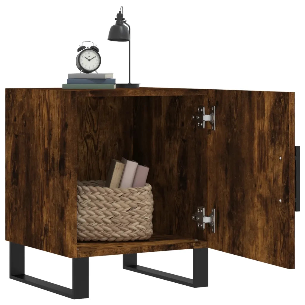 Comodini 2 pz-Set di 2 Tavolino da notte Rovere Fumo 40x40x50 cm in Legno Multistrato 742324