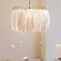 Lampada Da Soffitto Con Piume Boho App662 Gold