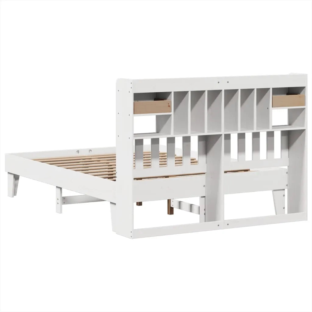 Letto senza Materasso Bianco 140x190 cm Legno Massello di Pino 3308856