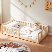 Letto Montessori per Cameretta Tanna in Legno di Pino 80x160 cm - Naturale [en.casa]
