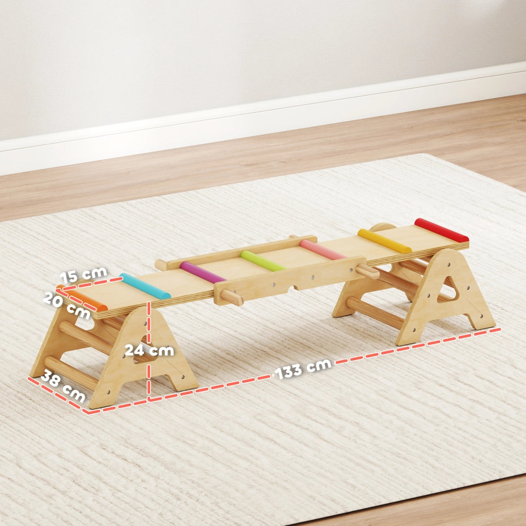 Bilanciere per Bambini 2 in 1 Wippe ¨C zephmum ¨C Legno 133x38x24 cm