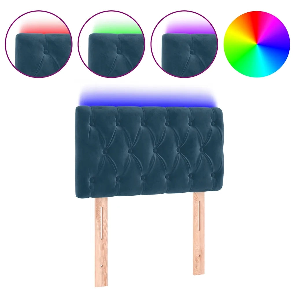Testiera a LED Blu Scuro 80x7x78/88 cm in Velluto 3121982