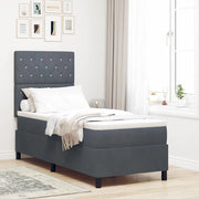 Letto a Sorgente LED Grigio scuro 80 x 200 cm Tessuto