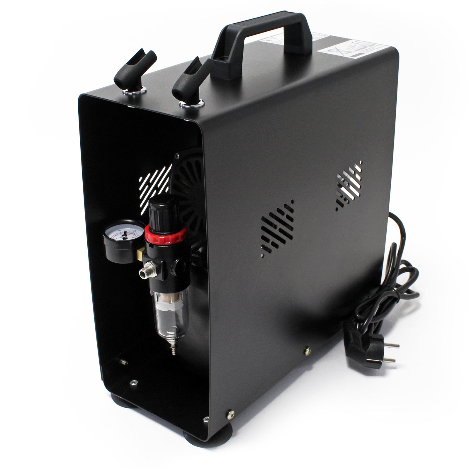 Compressore per aerografo AF189A, monocilindro con serbatoio aria e pressione max di 6 bar