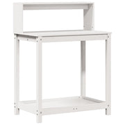 Tavolo Invaso con Ripiani Bianco 82,5x50x109,5 cm Massello Pino CFW4331225