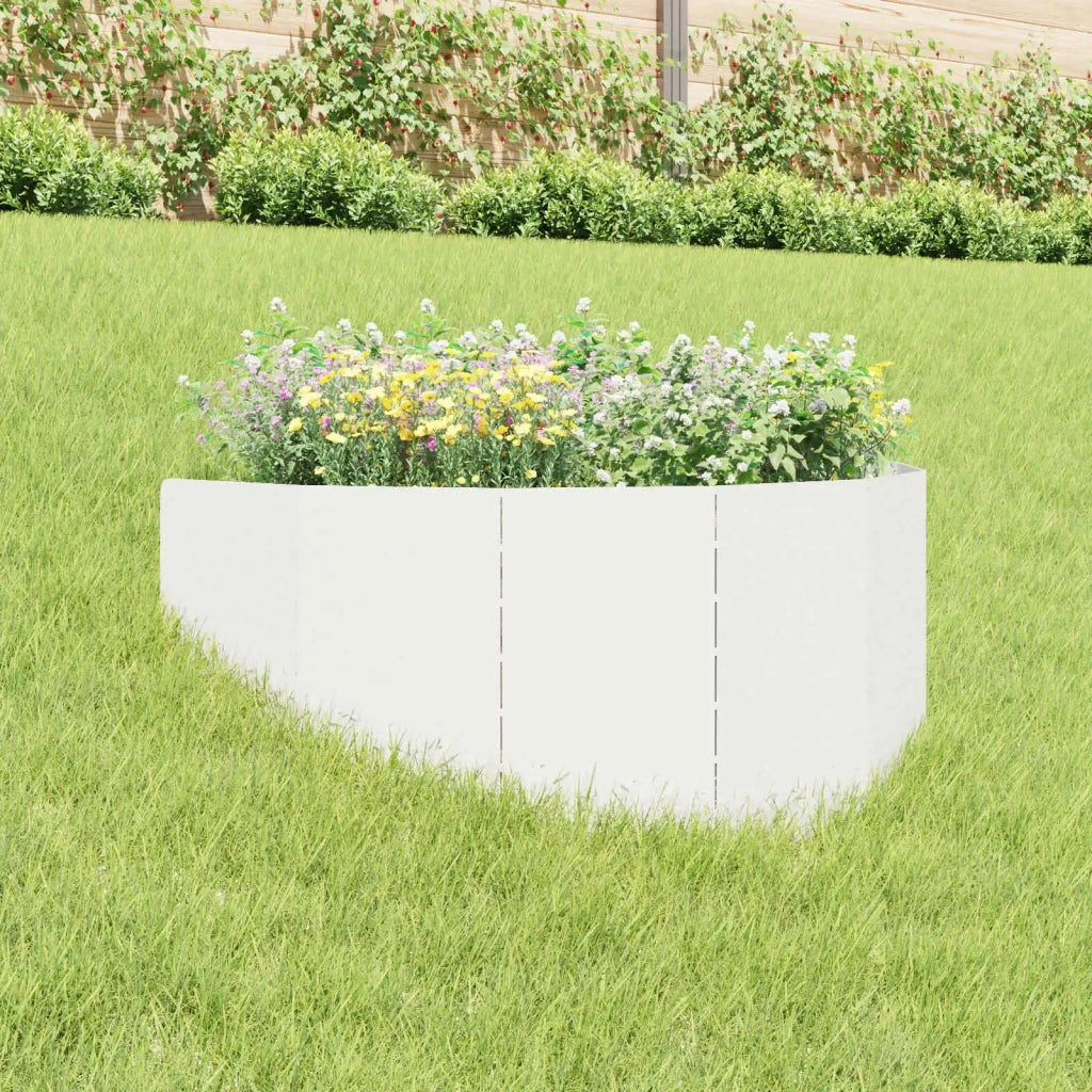 Bordura per Prato 100 x 45 cm Acciaio Bianco 8008891