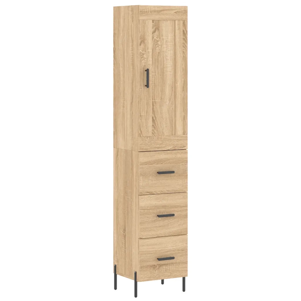 Credenza-Buffet-Armadio da cucina Rovere Sonoma 34,5x34x180 cm in Legno Multistrato 177719