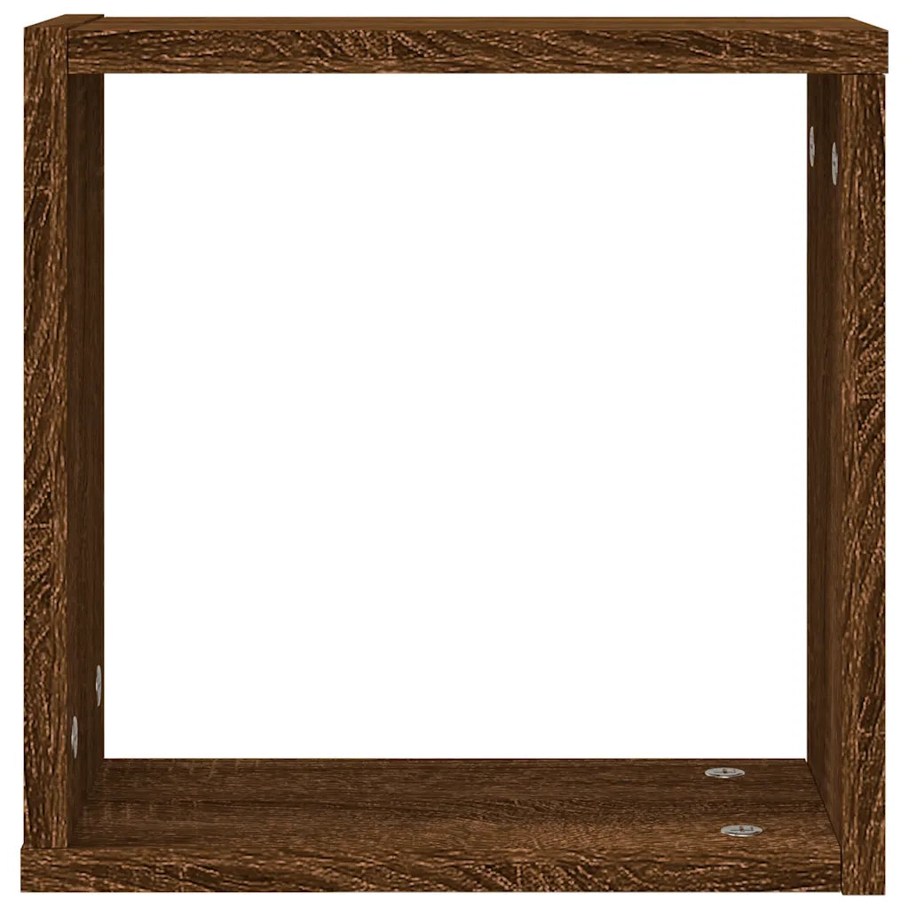 Mensole a Cubo 4 pz Rovere Marrone 30x15x30 cm 815886