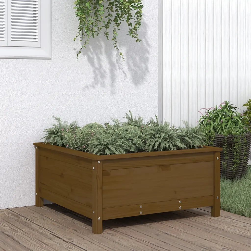 Fioriera da Giardino Miele 82,5x82,5x39 cm Legno Massello Pinocod mxl 105434