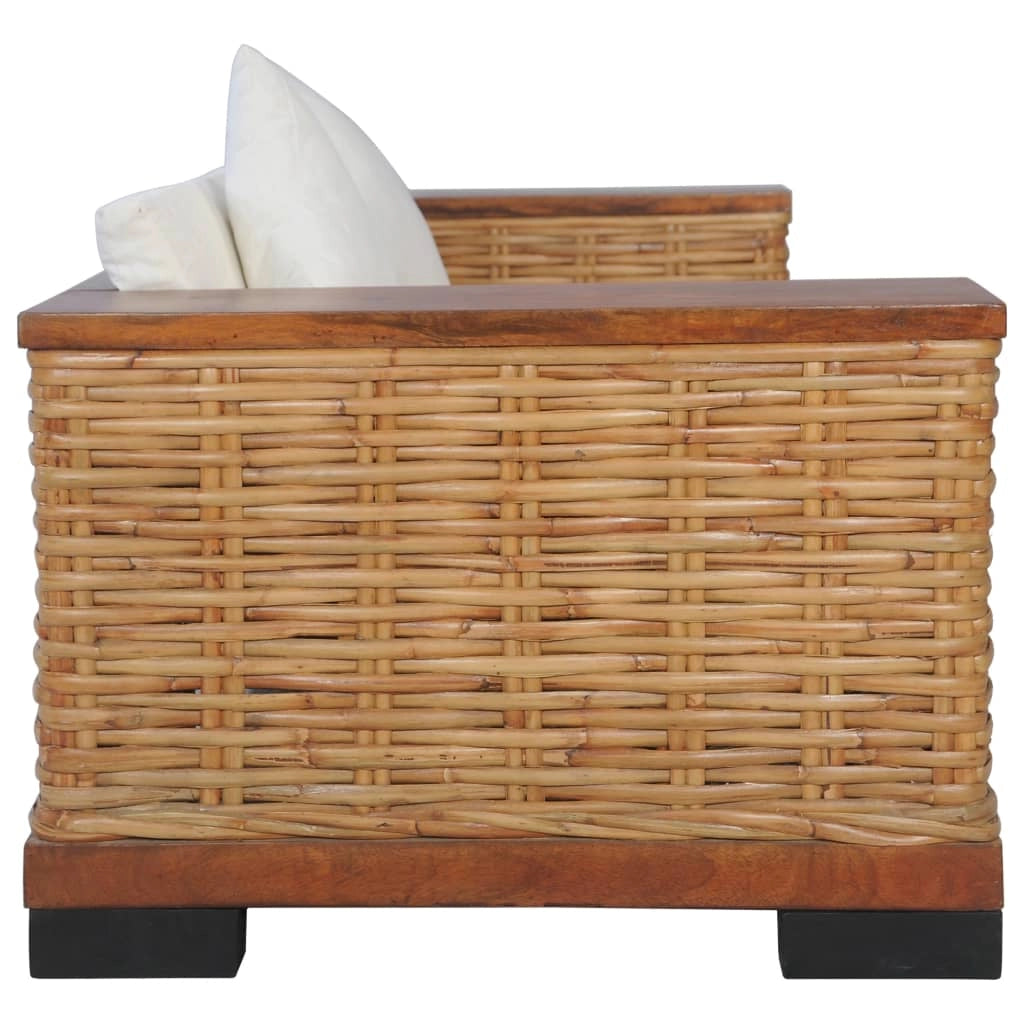 Set di divani 2 pezzi con cuscini in rattan marrone naturale 02_0020851