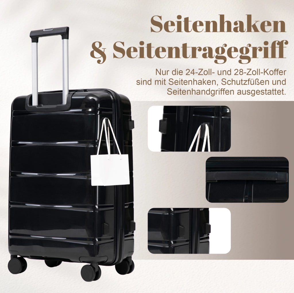 TROLLEY Set da 3 pezzi 50,8/61/71,1 cm in PP Nero
