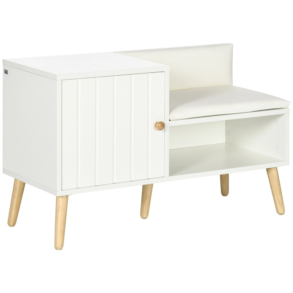 Scarpiera con ripiano e appendiabiti ¨C zephmum ¨C bianco 80x33x49 cm