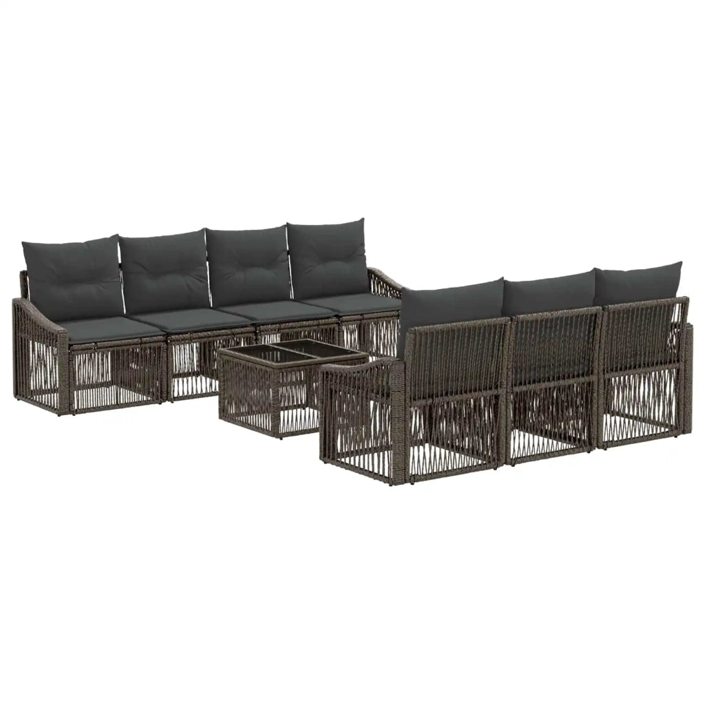 Set Divano da Giardino 8 pz Grigio polyrattan 3435944