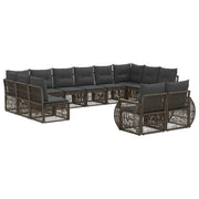 Set Divano da Giardino 12 pcs Grigio e Grigio Scuro polyrattan 3435563