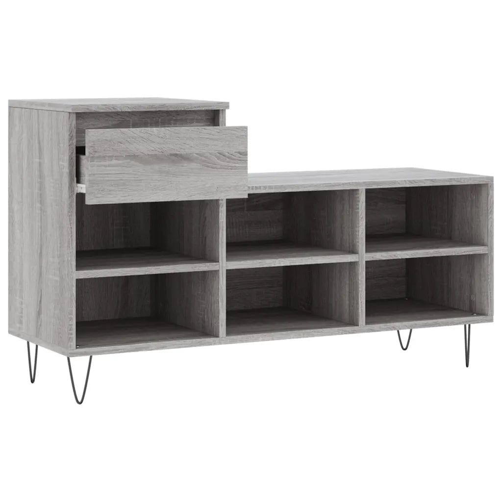 Scarpiera Grigio Sonoma 102x36x60 cm in Legno Multistrato 831370