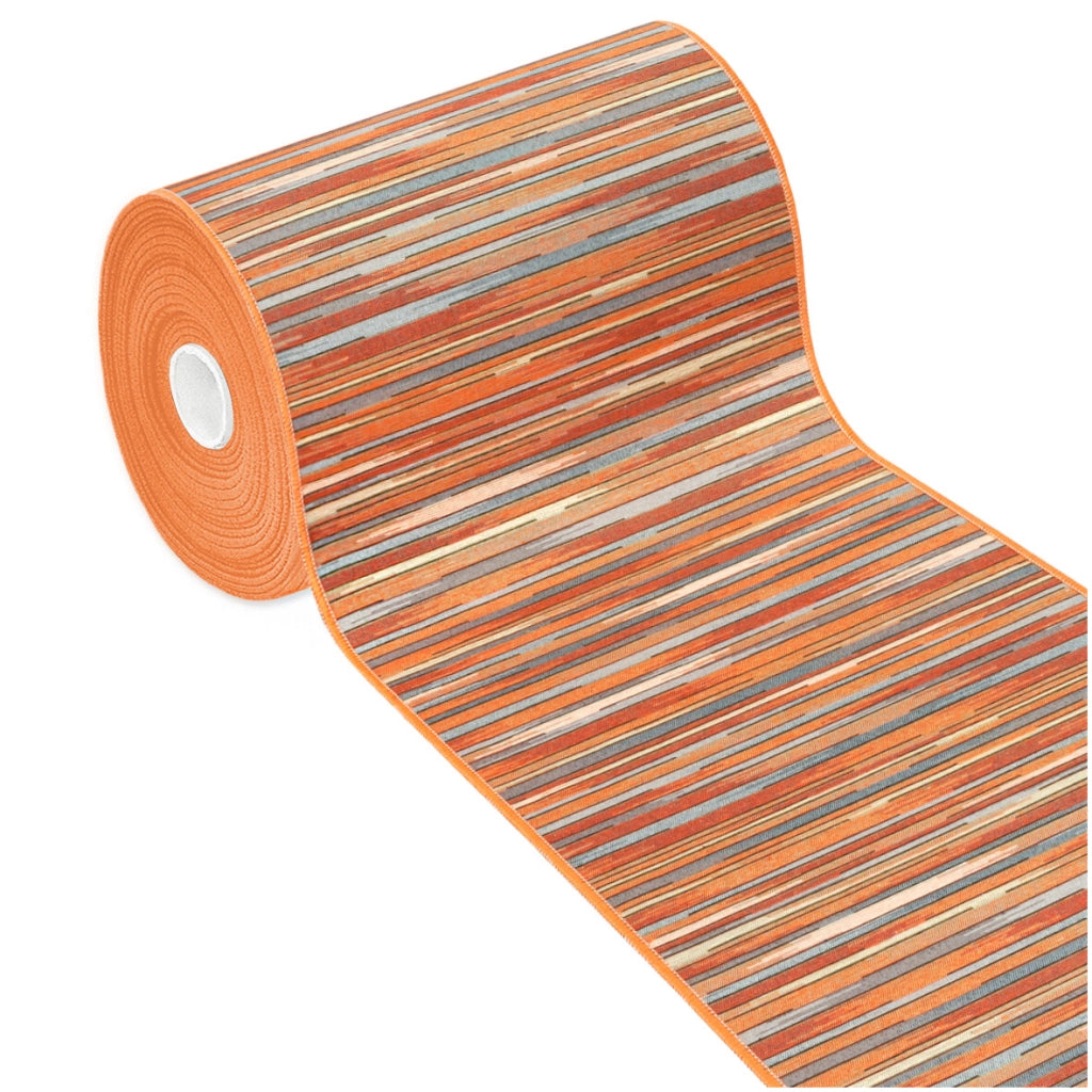 Tappeto Cucina Bordato Tessitura Piatta Bagno Camera Corridoio Stile Bamboo Arancione 52x140 cm