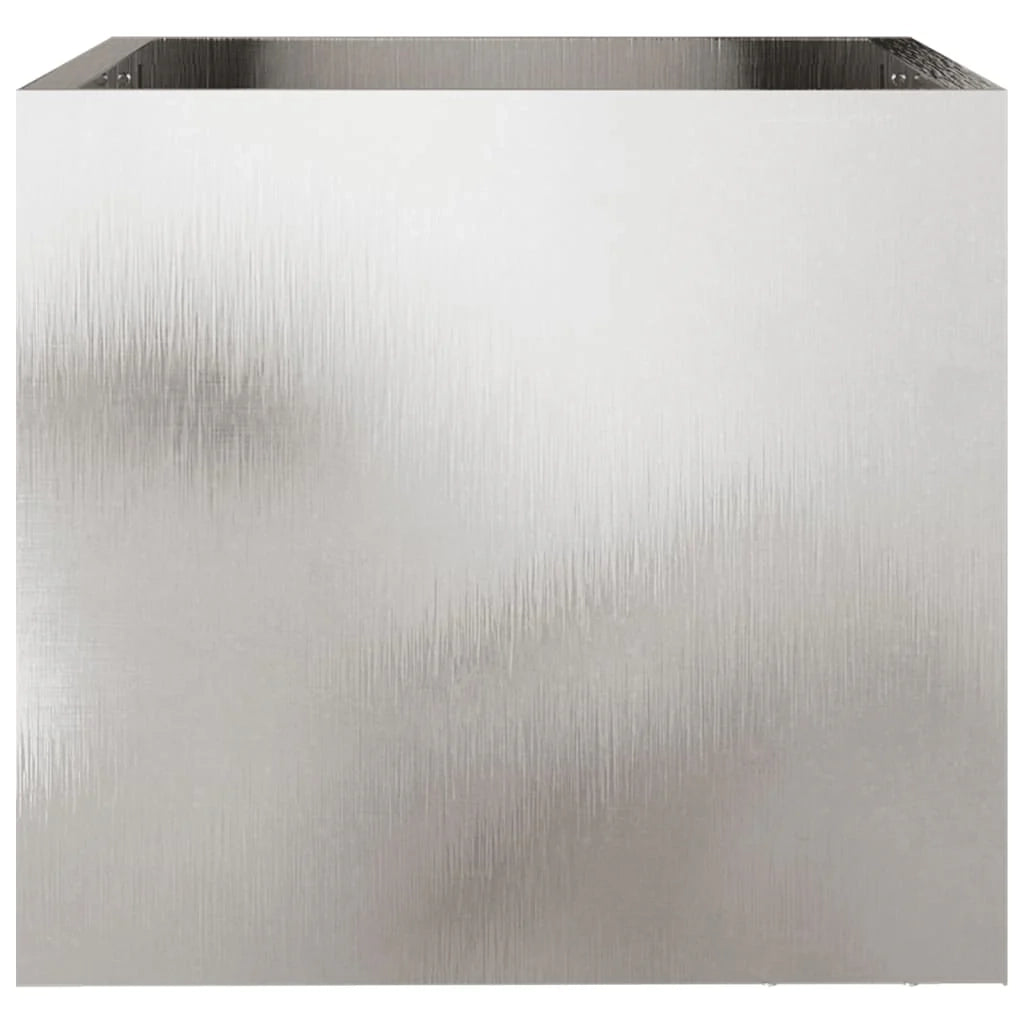 Vassoio per fioriera aiuola rialzata piante fiori terrazza giardino argento 32 x 30 x 29 cm acciaio inossidabile argento 02_0038065