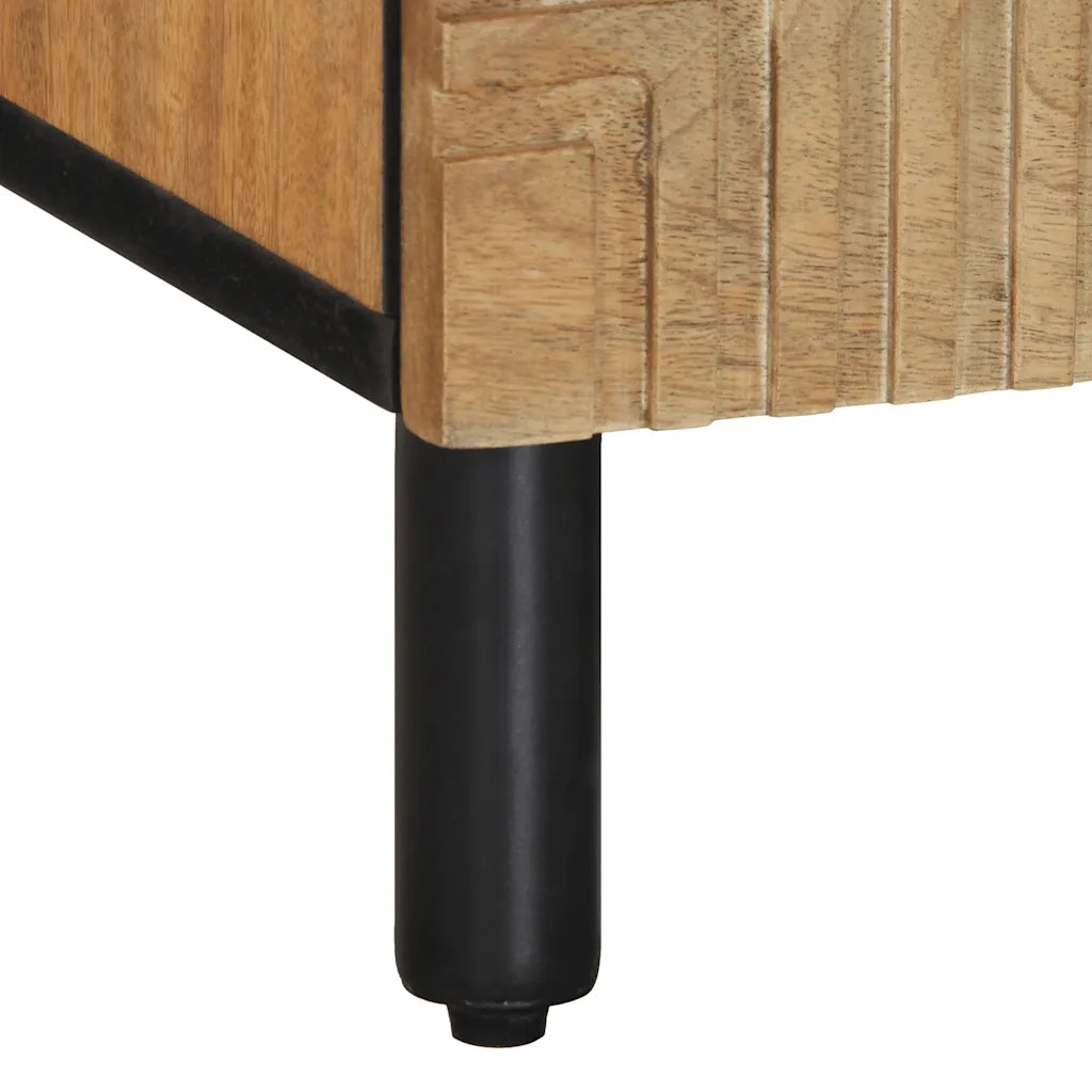 vidaXL Mobile Porta TV Marrone 100x33x46 cm in Legno Massello di Mango