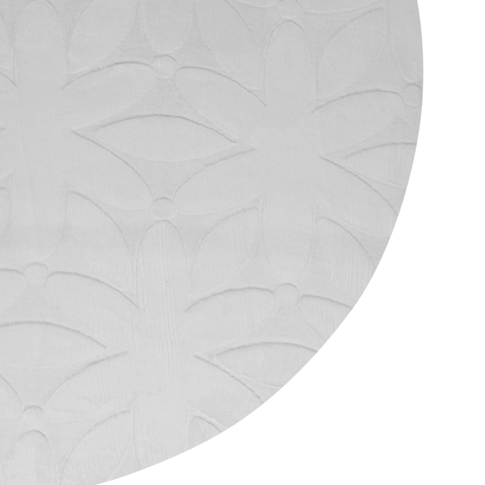 Tappeto Rotondo Grigio chiaro in Tessuto Jacquard ø 160 cm