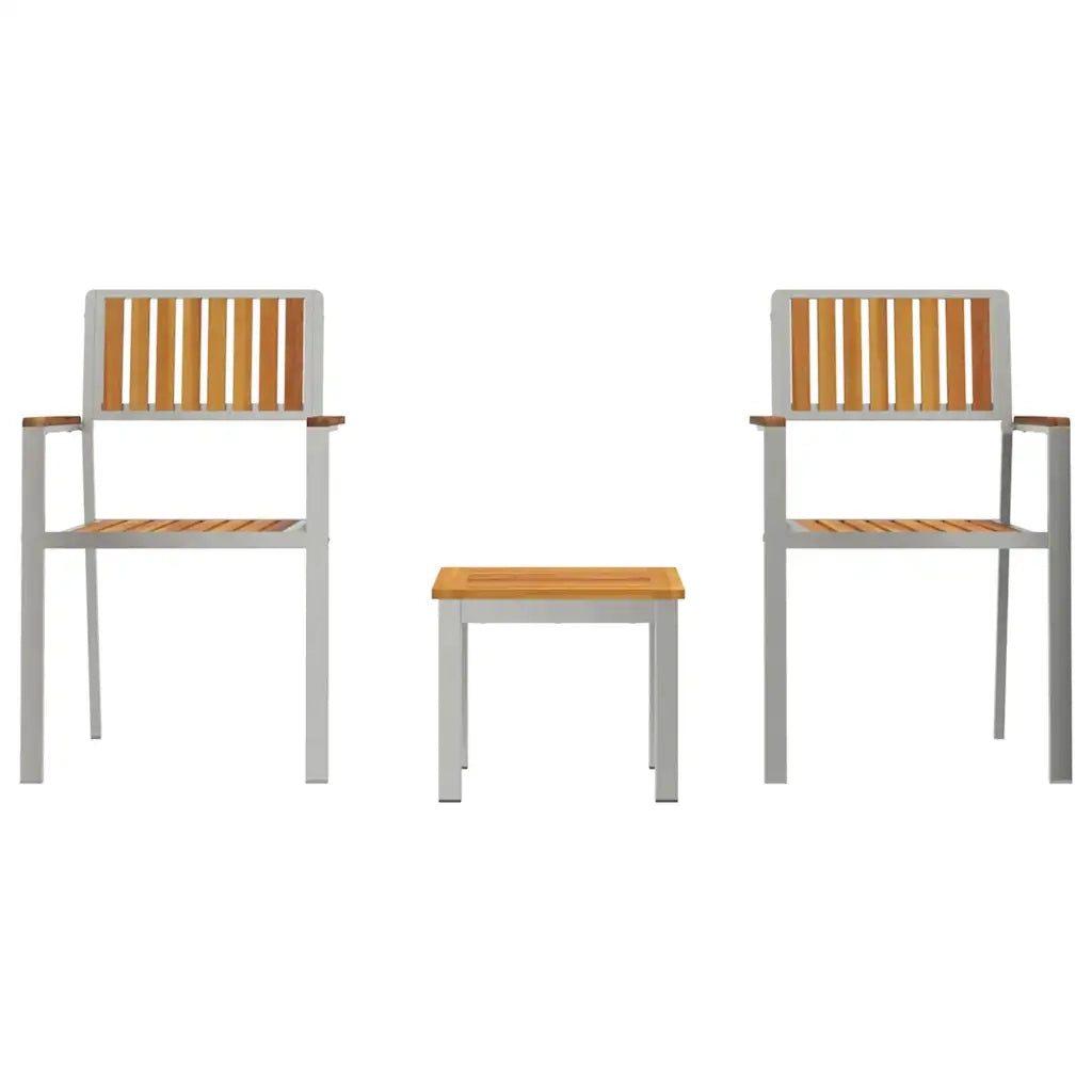 Set da Pranzo per Giardino 3 pz | Set Salotto da Giardino Legno di Acacia Massello