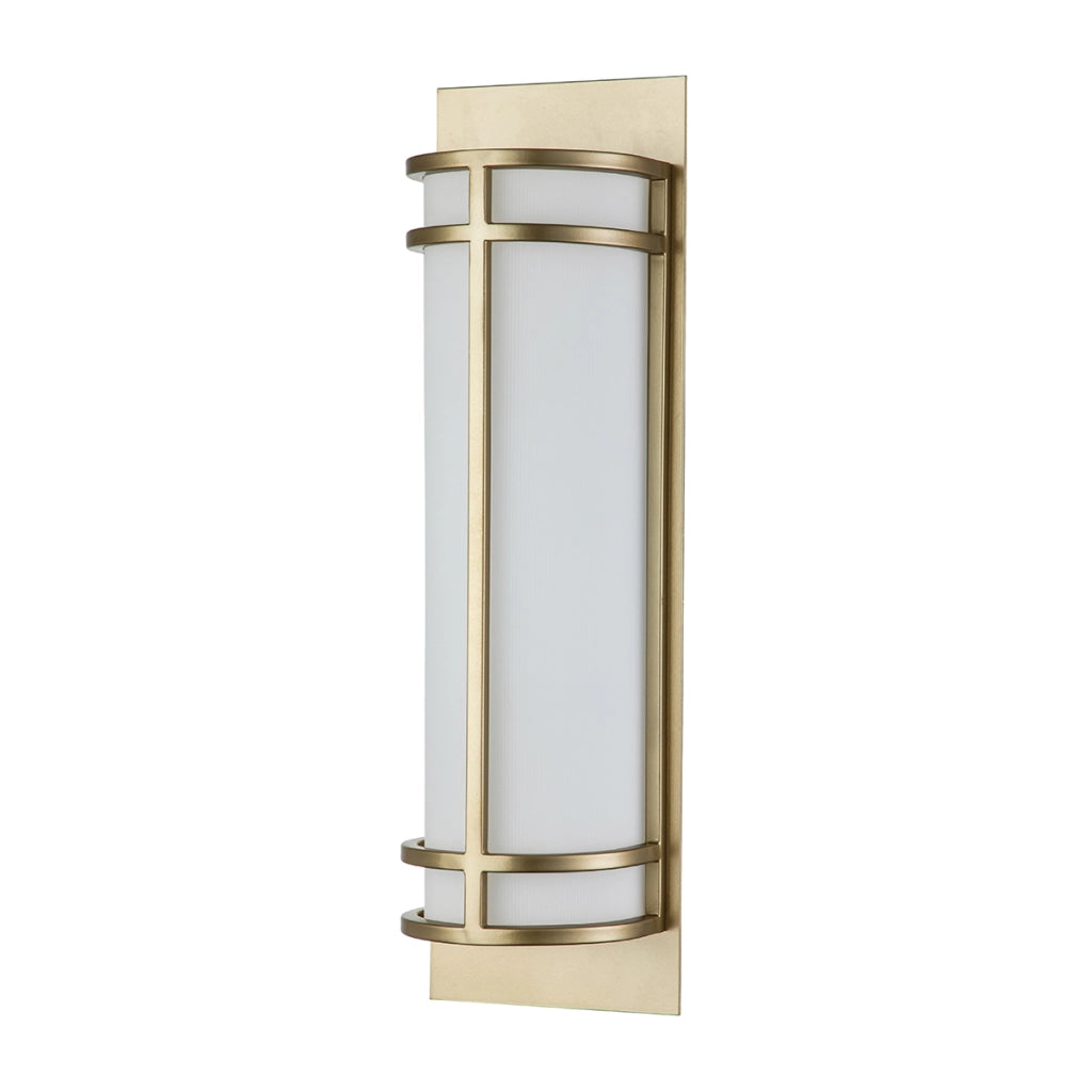 Applique Fusion ottone naturale vetro opale bianco Feiss