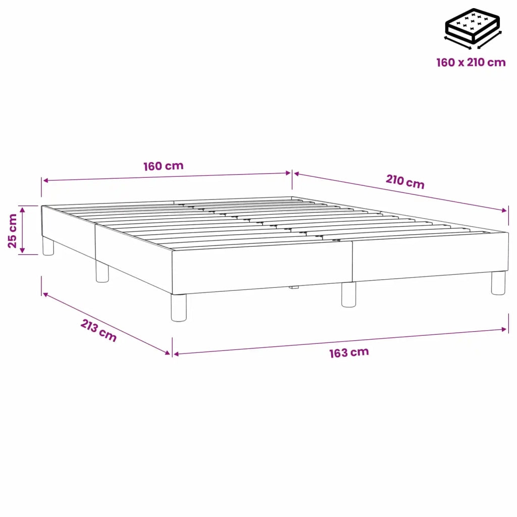 Giroletto Molle senza Materasso Grigio Chiaro 160x210cm Velluto 3315831