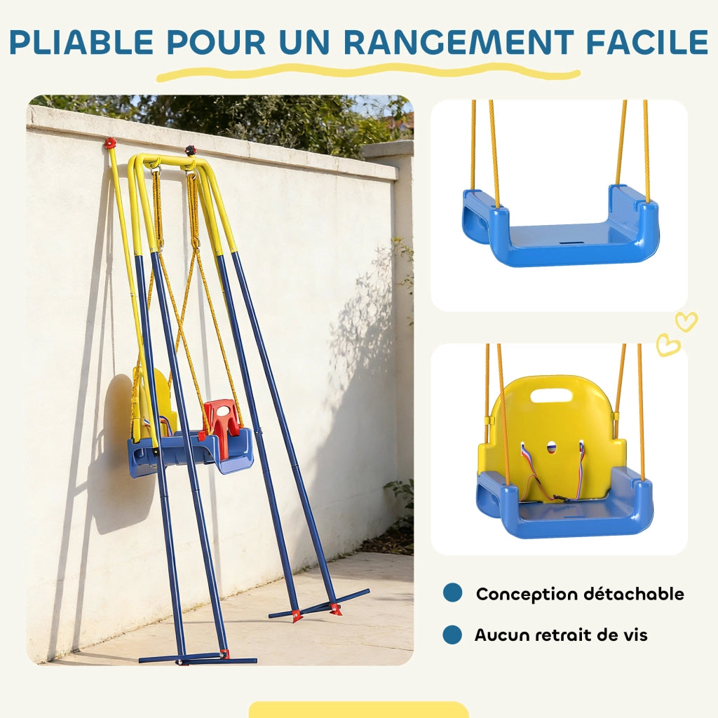 Altalena per bambini 3 in 1 ¨C zephmum ¨C Pieghevole, regolabile, multicolore
