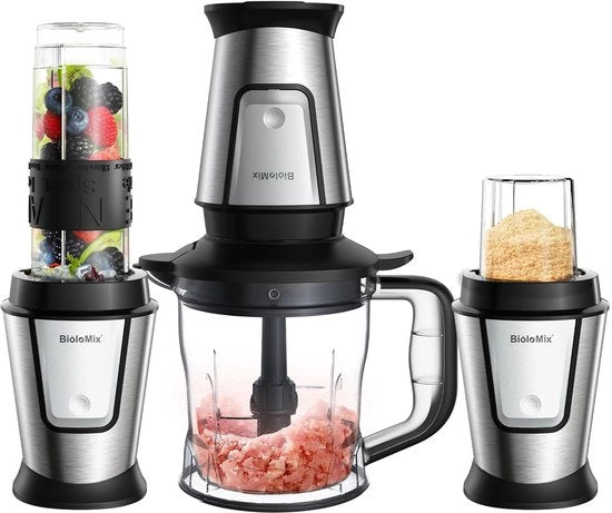 Macchina da cucina 3 in 1 - Multifunzionale - 700 w - Centrifuga per succhi - Mixere per smoothie - Tritacarne - Molino secco