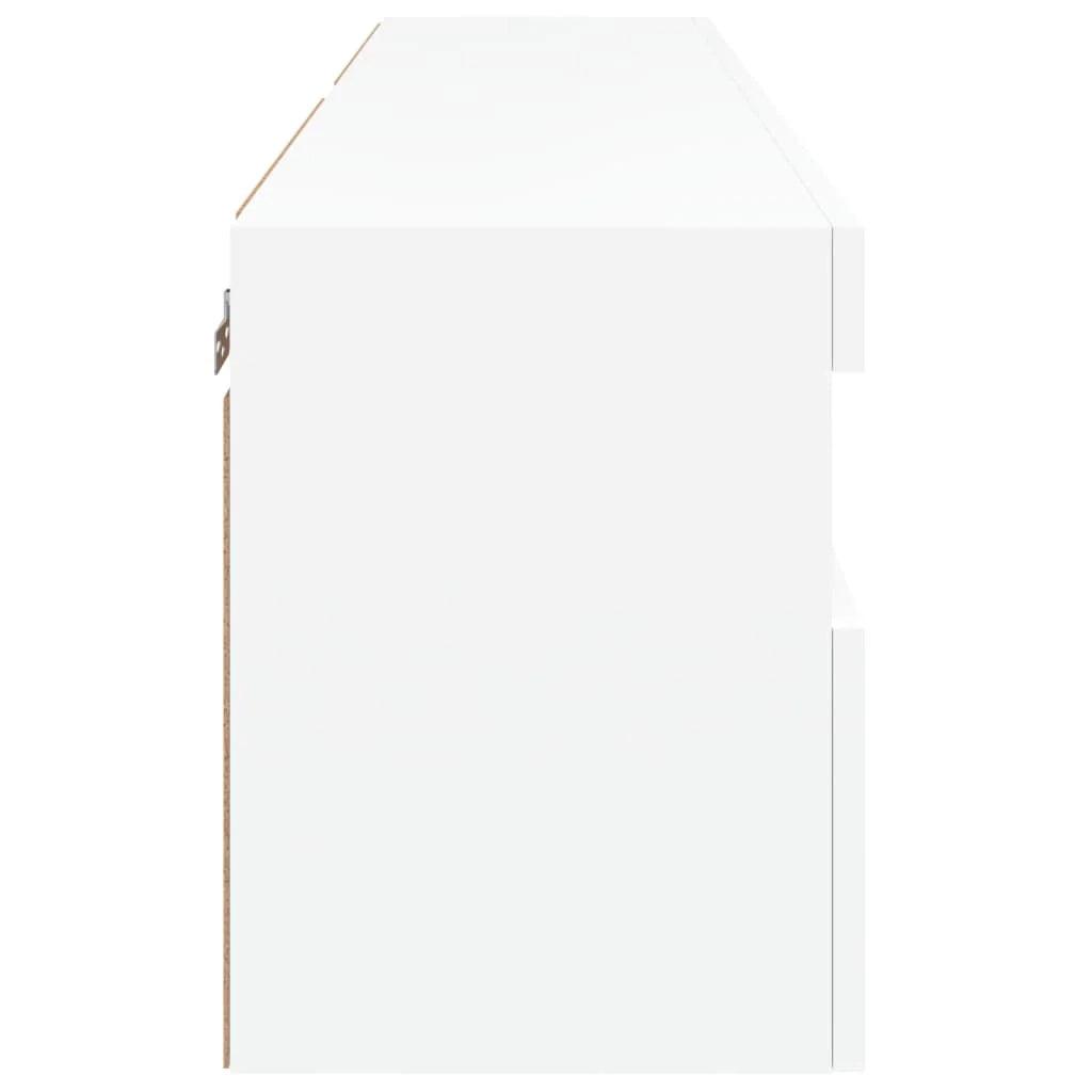 Mobile TV multimediale da parete mensola TV credenza mobile TV per sala da pranzo soggiorno camera da letto con luci LED 2 pezzi 60 x 30 x 40 cm bianco 02_0029109